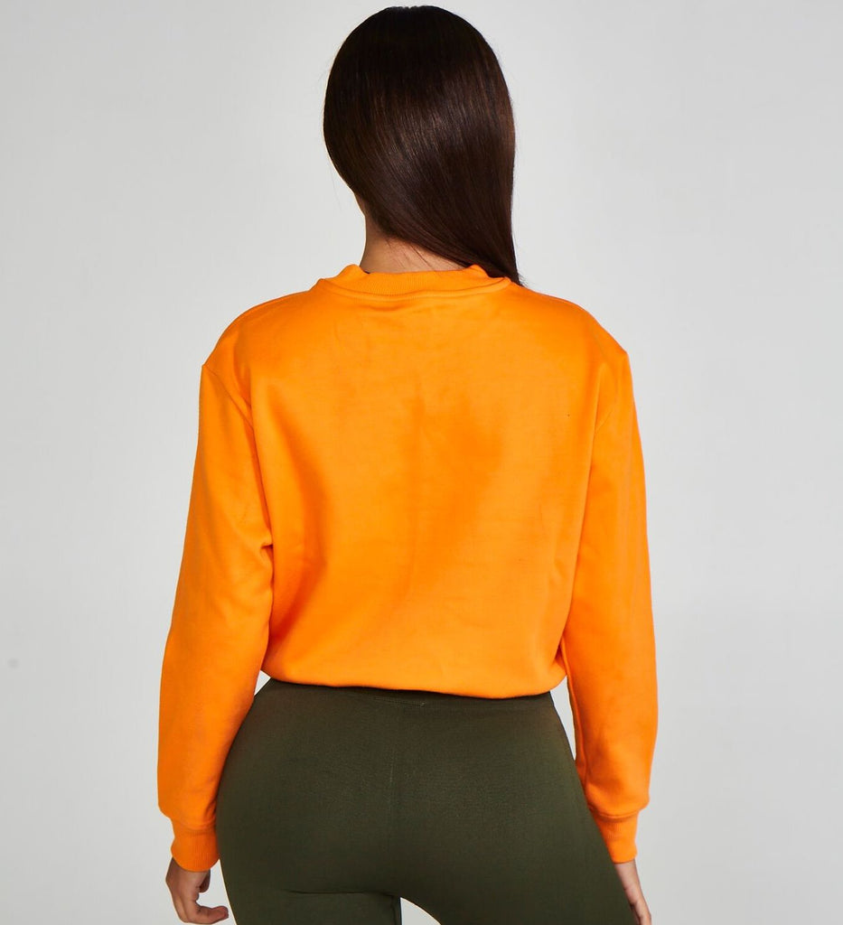 Adjustable Cropped Sweatshirt Orange